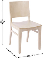 Flash Furniture Naples Commercial Solid Wood Dining Chair, Curved Backrest, Sturdy Mortise and Tenon Construction, Antique White