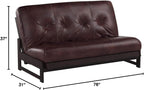 Kodiak Furniture Aspen Futon Set with Reclaim Mocha Finish, Oregon Trail Saddle Mattress, Full