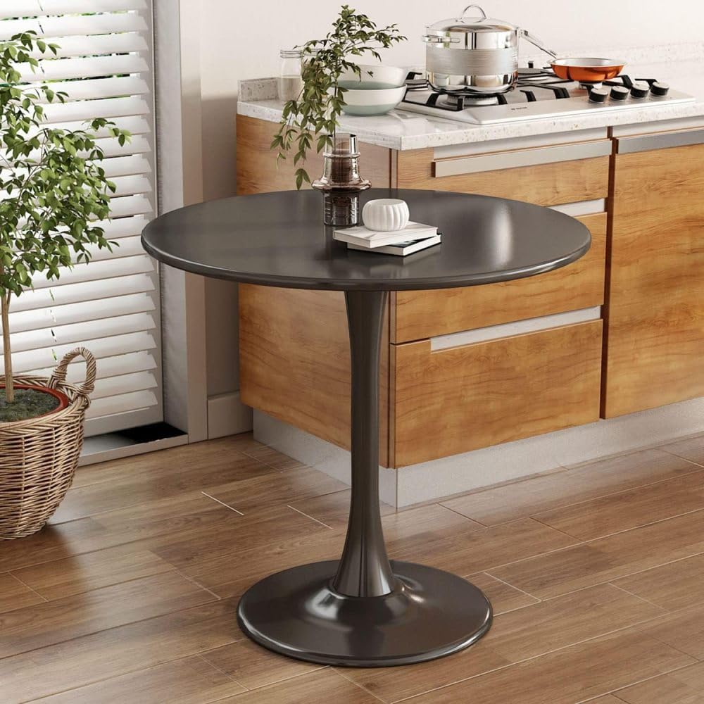 24" Round Tulip Dining Table, Mid-Century Modern Kitchen Table for 2-3 People, Small Space Bistro Table for Kitchen Living Room Balcony Office