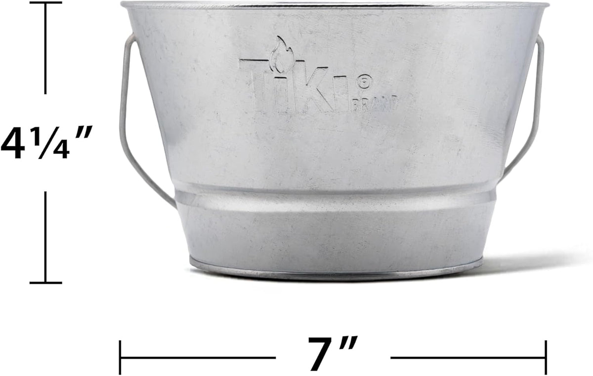 TIKI Citronella Candle Bucket for Outdoors, Triple-Wick Galvanized Metal | Citronella formula helps repel mosquitoes