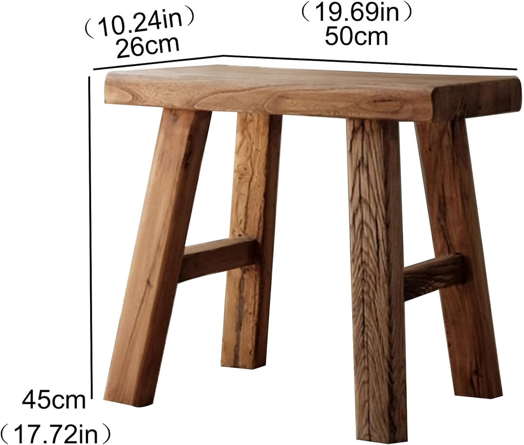 Farmhouse Entryway Dining Wood Bench Seat Furniture Wooden End of Bed Bench for Bedroom Indoor Dining Table Entry Narrow Kitchen Bench Solid Wood Sturdy and Stable(50cm(19.7in))