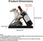 Artistic Horse Wine Rack Sculpture, Resin Countertop Wine Holder, Decorative Bottle Display for Bar, Kitchen Counter, Entryway, Living Room Decor(Yellow)