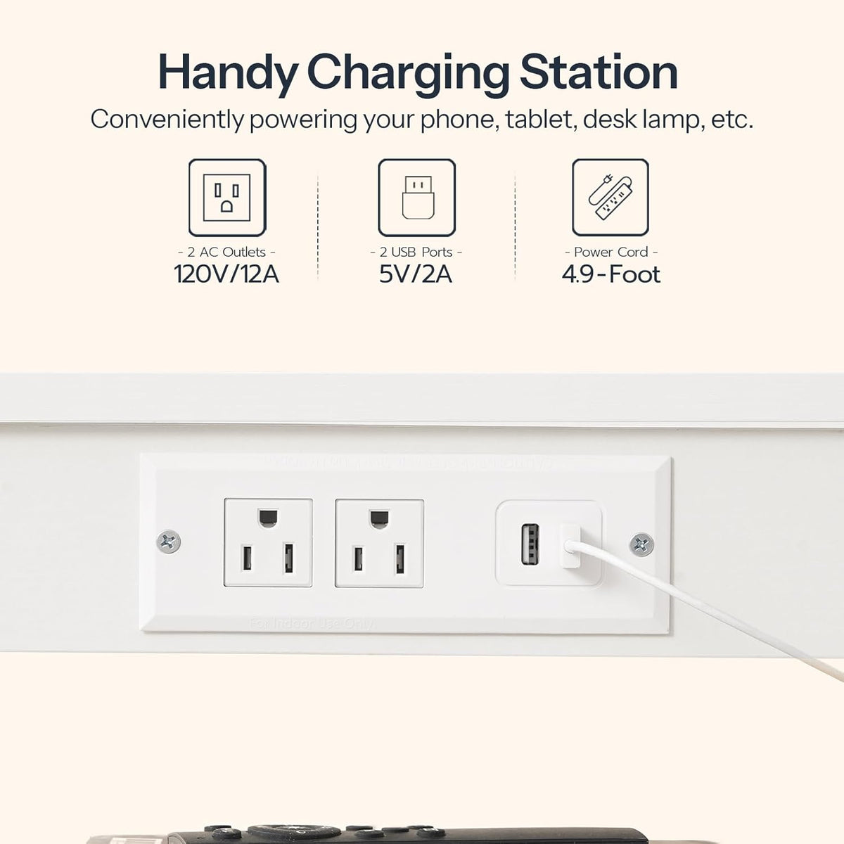 HOOBRO Side Table with Charging Station and USB Port, Small End Table for Small Space, 3-Tier Nightstand with Adjustable Shelf, for Living Room, Bedroom, White WW112BZ01
