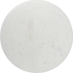 SIMPLIHOME Maxine Side Table - 18 inch Wide Genuine Marble Top Round Accent Table in Black/White, Modern End Table or Metal Table with Black Base for Living Room or Bedroom, Assembled