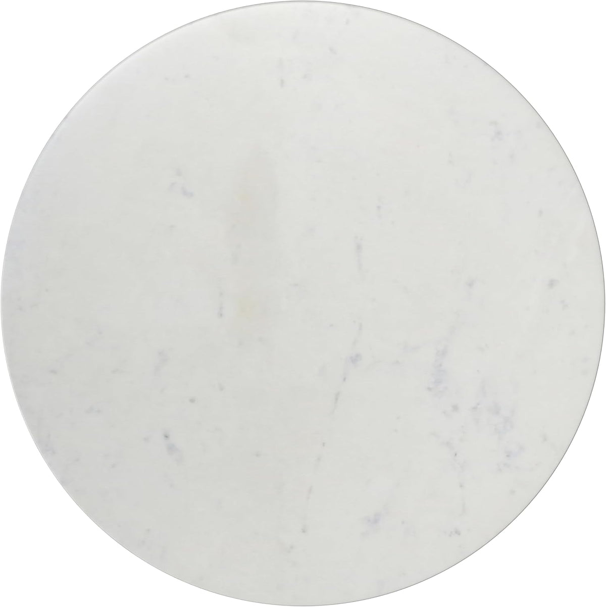 SIMPLIHOME Maxine Side Table - 18 inch Wide Genuine Marble Top Round Accent Table in Black/White, Modern End Table or Metal Table with Black Base for Living Room or Bedroom, Assembled