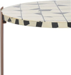 SAFAVIEH Couture Collection - Tomlinson Brown & White Metal Accent Table, Sculptural Modern Side Table, High-Gloss Resin Round Top, Fully Assembled (SFV6805B)