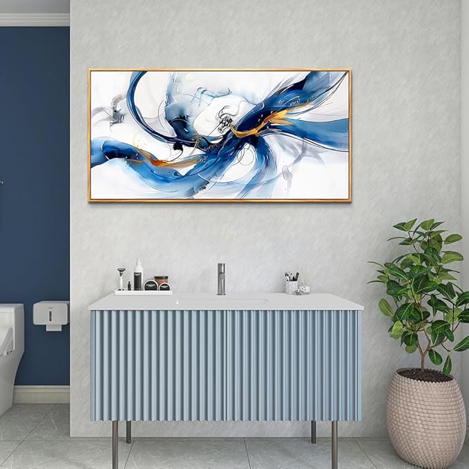 hyidecorart Canvas Prints Minimalism Decor Posters Wall Art For Living Room Wall Decor for Bedroom Abstract Painting Wall Artworks Hang Pictures For Office Decoration Wood Framed Hotel Mural 40X20