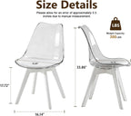 Dining Chairs Set of 4, Mid Century Modern Dining Room Kitchen Chairs with Curved Back & Wooden Legs, Upholstered Padded Seat Accent Chairs for Dining Room, Kitchen, Living Room
