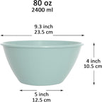 Youngever 9 inch 80 Ounce Plastic Mixing and Serving Bowls, Popcorn Bowls, Salad Bowls, Chip and Dip Serving Bowls, Set of 9 (Urban Color)