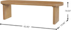 Merax 62.8" Solid Pine Dining Bench with Thick Block Legs – Rustic Modern Wood Seating for 3 Adults, Heavy Duty 350lbs Capacity, Natural Finish for Farmhouse Dining Room & Kitchen