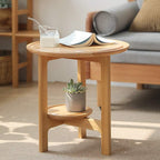 Premium Household Goods Round Phone Table, 25x 25 X 50 Cm - Rubber Wood