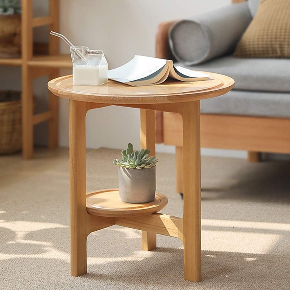 Premium Household Goods Round Phone Table, 25x 25 X 50 Cm - Rubber Wood
