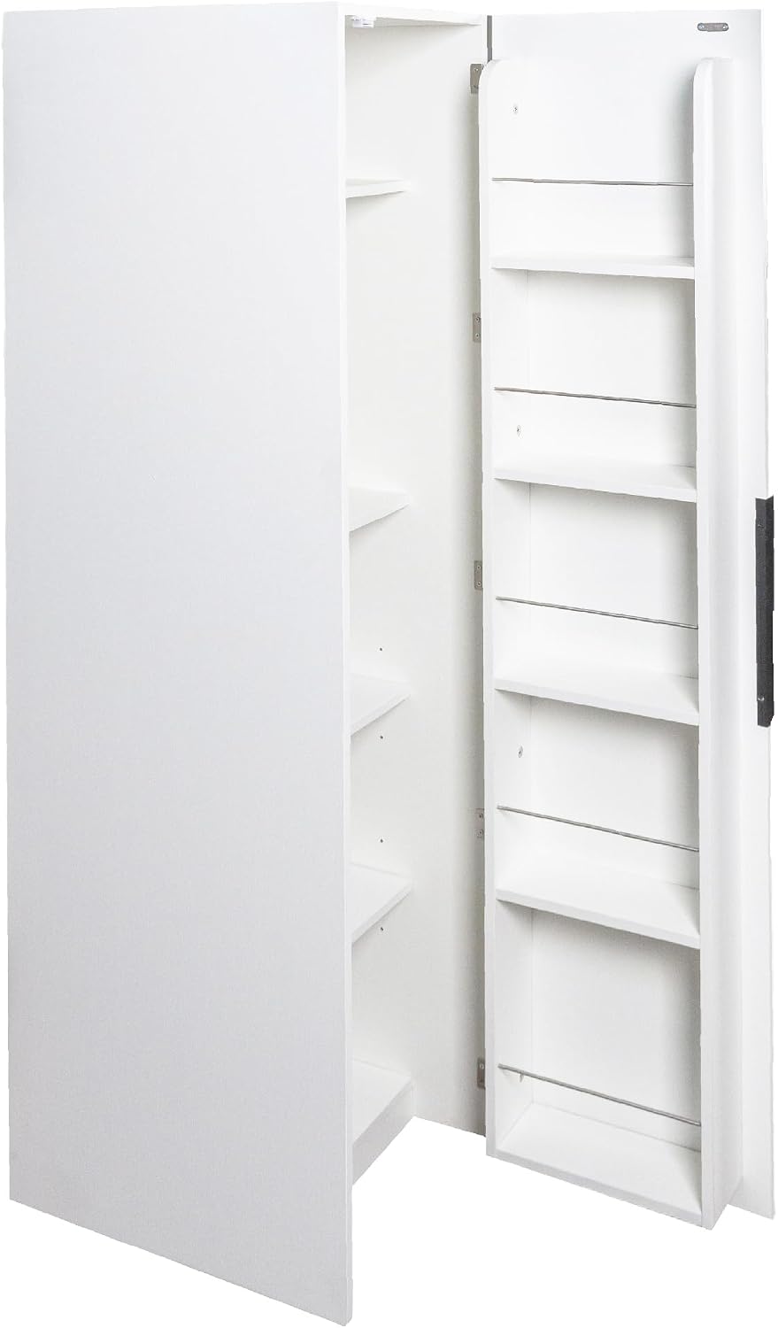 62.99''H Tall Kitchen Pantry Cabinet, Freestanding Corner Buffet Sideboard with Door Shelves and Adjustable Shelves, Narrow Storage Pantry for Kitchen Living Room Dinning Room, White