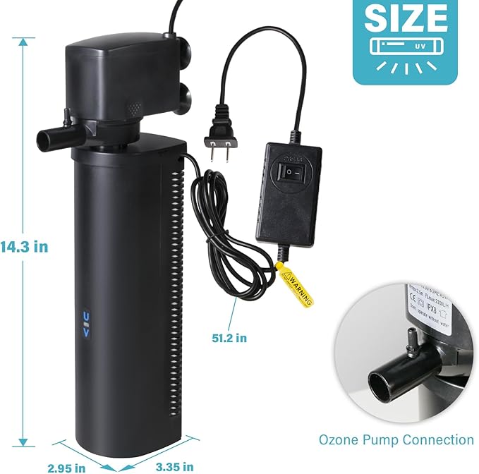 TARARIUM 600GPH Cold Plunge Small Pool Filter with 24V DC Powerful Pump for or Up to 1000 Gal Cloudy Water Cleaner