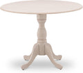 East West Furniture DMT-ABC-TP Dublin Kitchen Dining Table - a Round Wooden Table Top with Dropleaf & Pedestal Base, 42x42 Inch, Wirebrushed Buttercream | Kitchen