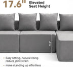 Daneey Outdoor Sectional Sofa Ottoman, Dark Gray | 1 Pillow Included