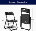 10 Pack Black Plastic Folding Chairs, Lightweight Foldable Chair with 350lbs Capacity, Portable Seat with Sturdy Steel Frame for Indoor & Outdoor Use