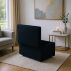 Corduroy Upholstered Storage Ottoman with Hidden Compartment and Soft Cushioned Top for Living Room or Bedroom