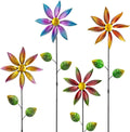 Stargarden 4Pcs Metal Outdoor Wind Spinners, Small Pinwheels for Yard, Decorative Garden Stakes for Patio,Lawn, Outdoor
