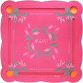 Luxury Floating Mahjong Table for Pool,31.5" EVA Foam Pool Float Board Game Tray with Cup Holders & Tile Slots, American Mahjong Summer Party Supplies (Orchid Bloom Series)(Rose Pink)