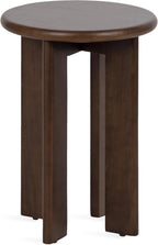 Kate and Laurel Seebeck Modern Wooden Round Side Table; 14 x 14 x 20; Dark Brown; Transitional Wood End Table for Use as Bedroom Nightstand or Living Room Accent Table