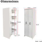 JOYSOURCE Tall Kitchen Pantry Cabinet with Pull-Out Shelves Large 2- Door Free Standing Storage Cabinet for Food, Spice White