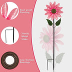 Viveta Wind Spinner Outdoor, Decorative Wind Sculpture wtih Sturdy Stake,Pink Pinwheels for Yard and Garden