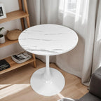 24" Round Tulip Dining Table, Mid-Century Modern Kitchen Table for 2-3 People, Small Space Bistro Table for Kitchen Living Room Balcony Office