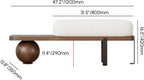 homary Entryway Bench, Modern Wooden Boucle Upholstered Bench with Abstract Metal Leg and Comfortable Lambswool Cushion for Entryway/Bedroom/Living Room - 47.2" W x 13.8" L x 16.5" H Walnut