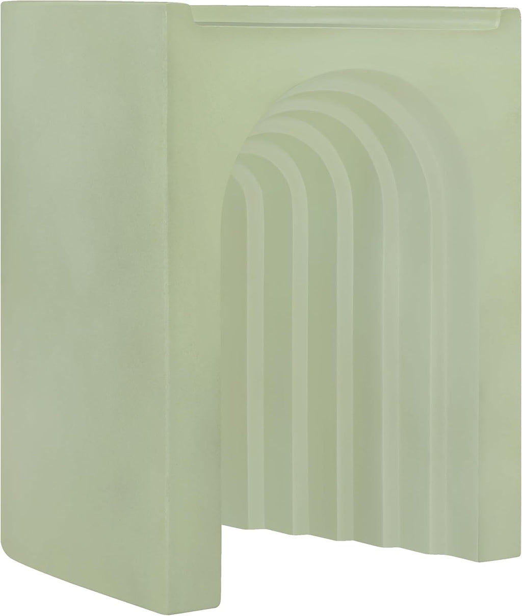 Meridian Furniture 646Green-ET Avenda Collection Art Deco End Table with Finished Concrete that can be Used for Indoors or Outdoors, 14.25" W x 14.25" D x 18.75" H