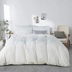 1000 Thread Count Oversized King Duvet Cover Set 100% Egyptian Cotton True Luxury Hotel Quality 1 Duvet Cover with 4 Pillow Sham - 5 Pieces Comforter Cover with Zipper Closure (White)
