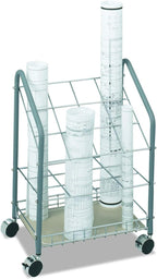 Safco 12 Compartment Tubular Steel Wire Mobile Roll File |100lbs Total Load Capacity | Easy Visibility & Access | Storage Home, Office & Classroom