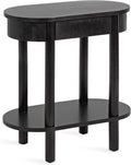 Kate and Laurel Koji Modern Tiered Rectangular Side Table; 22 x 12 x 24; Black; Transitional Two-Tier Wood Capsule End Table with Storage for Use as Bedroom Accent or Indoor Plant Stand