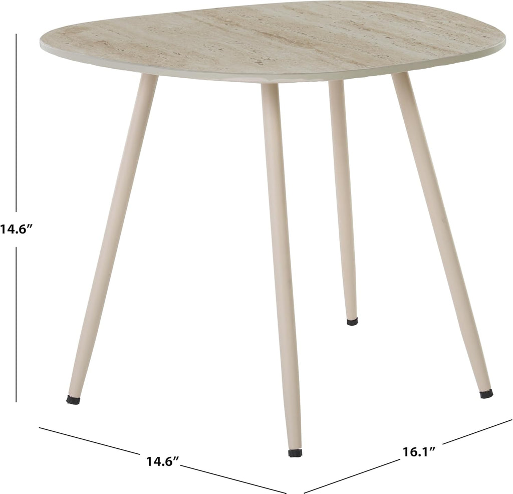SAFAVIEH Home Collection - Mint Small Side Table, Beige Ceramic Accent Table with Slim Legs, Fully Assembled (ACC2914A)