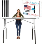 Lift Your Table® Folding Table Risers - Standing Desk Kit: XL Height - Made in the USA, Heavy Duty, Sturdy, Portable, Easy-to-Use Extensions Raise Bent Leg Folding Tables (Set of 4)