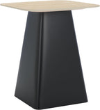SAFAVIEH Home Collection - Fedo Tall Side Table, Beige & Black Porcelain Accent Table with Square Top, Fully Assembled (ACC2904A)