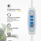 Garpsen Grow Lights for Indoor Plants, Dual-Head Full Spectrum LED Plant Light with Stand, 3 Color Modes Grow Lamp with Timer 6/12/16H, 5 Dimmable Levels, 168 LEDs and 67''Height Adjustable(White)