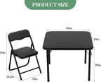 Folding Table and Chair Set of 3 Fold-Flat Design No Assembly PU Padded | 3-Piece PU Padded No Assembly PU Padded Comfort – A Perfect Space-Saving Activity Set for Kids Ages 2-8