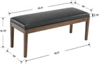 LZAREAL Upholstered Entryway Bench Modern Shoe Benches for Hallway Porch Bedroom Bench for End of Bed Dining Bench for Dining Table Dining Room Kitchen Window with Wood Legs, PU Leather, Black