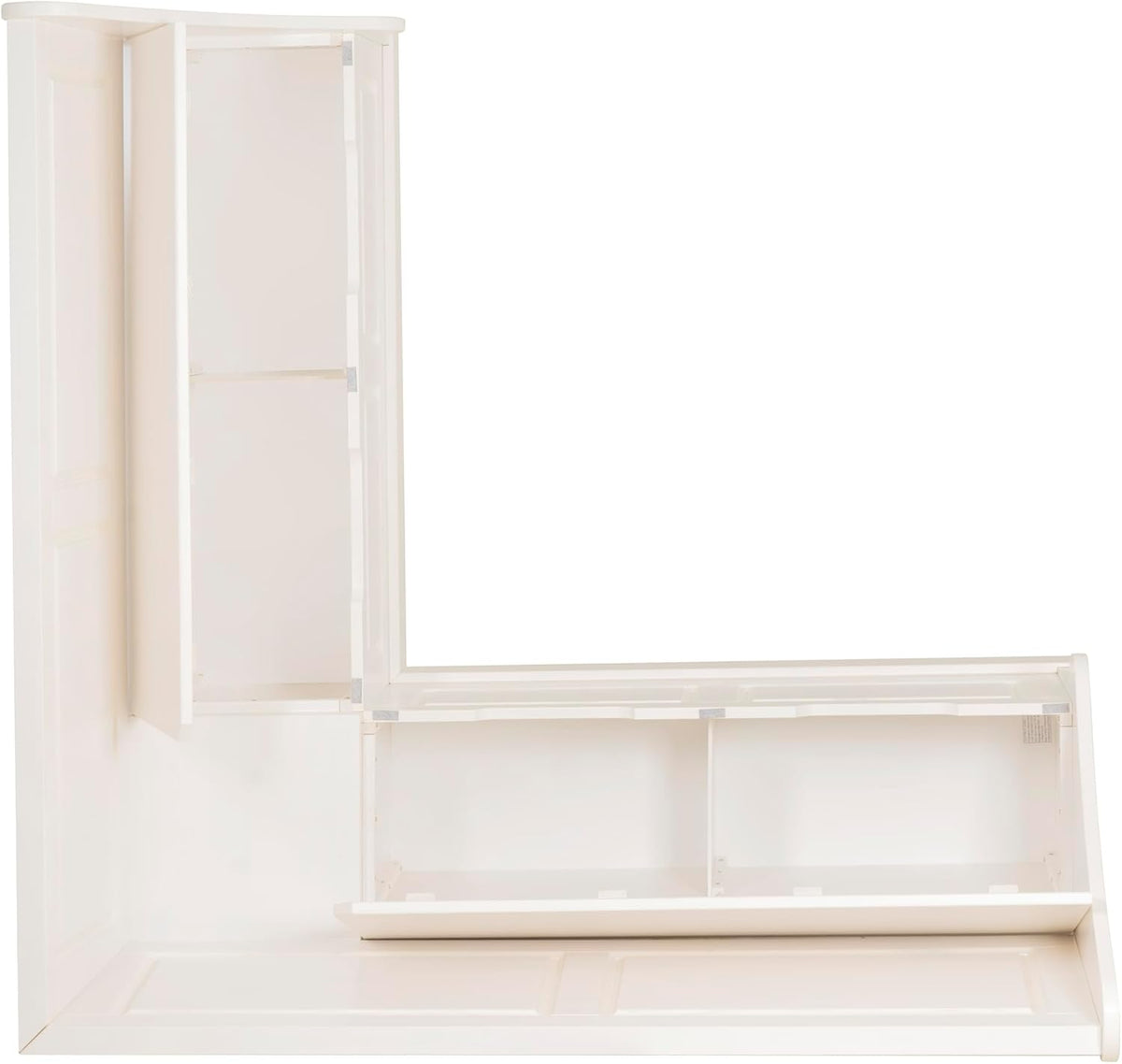 Linon Harris White Corner Breakfast Nook - Nook Only, Table is NOT included! 20.88D x 61.88W x 36.63H in