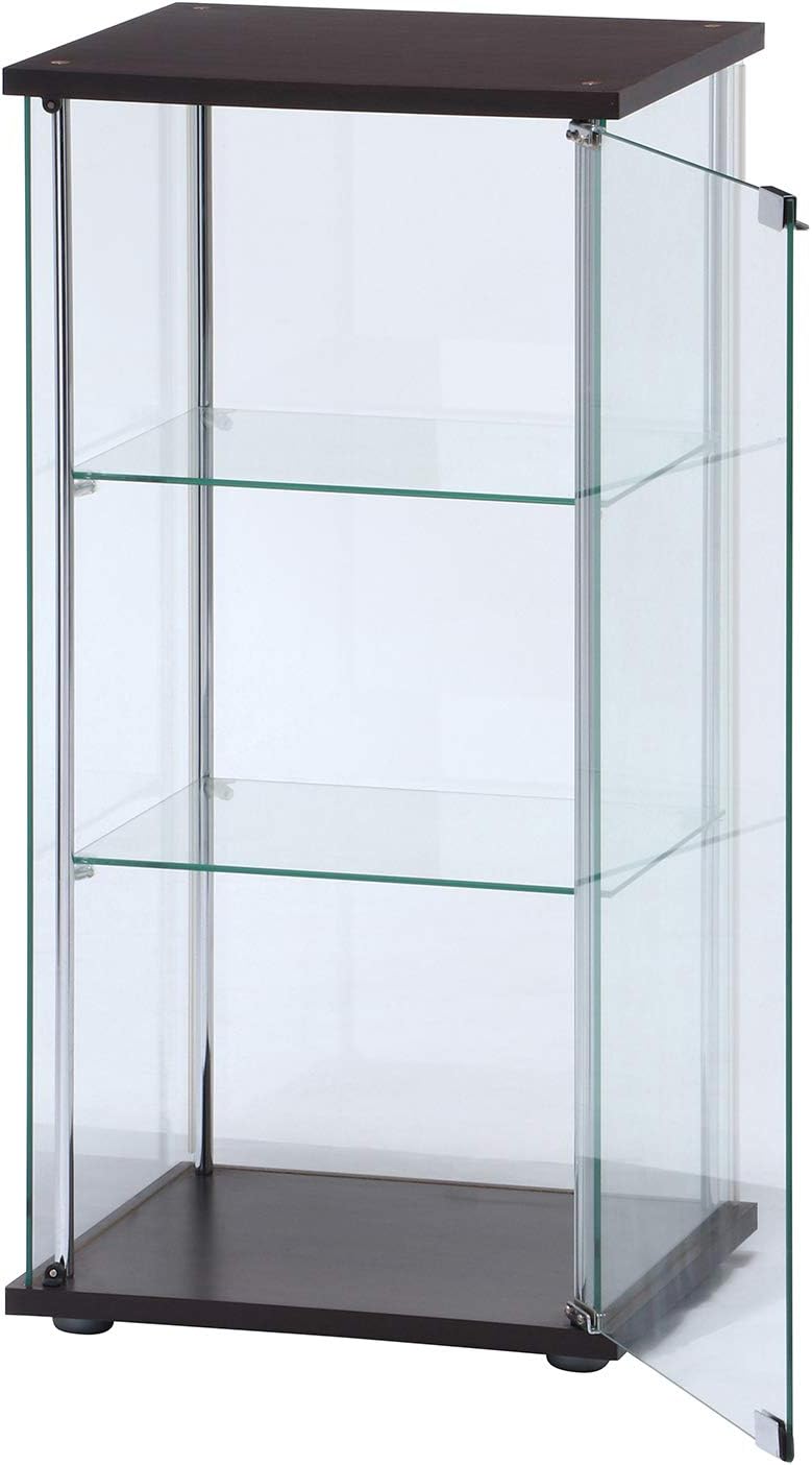Fuji Boeki 96049 Collection Case, Figure Case, 3 Tiers, Width 16.7 x Depth 14.4 x Height 33.9 inches (42.5 x 36.5 x 86 cm), Brown, Tempered Glass, Full Glass,