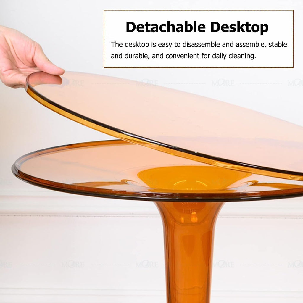 Mesa Auxiliar Round Acrylic Side Table w/Removable Tabletop Contemporary Small Accent End Table Easy to Clean for Home Bedroom Office Sofa