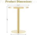TesNus 23.6" Small Round Dining Table for 2, Circle Tulip Table, Faux Marble Top with Gold Metal Pedestal Base, Modern Leisure Coffee Table for Small Spaces, Cafe, Office, White&Gold