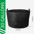 JERIA 12-Pack 30 Gallon, Vegetable/Flower/Plant Grow Bags, Aeration Fabric Pots with Handles (Black), Come with 12 Pcs Plant Labels