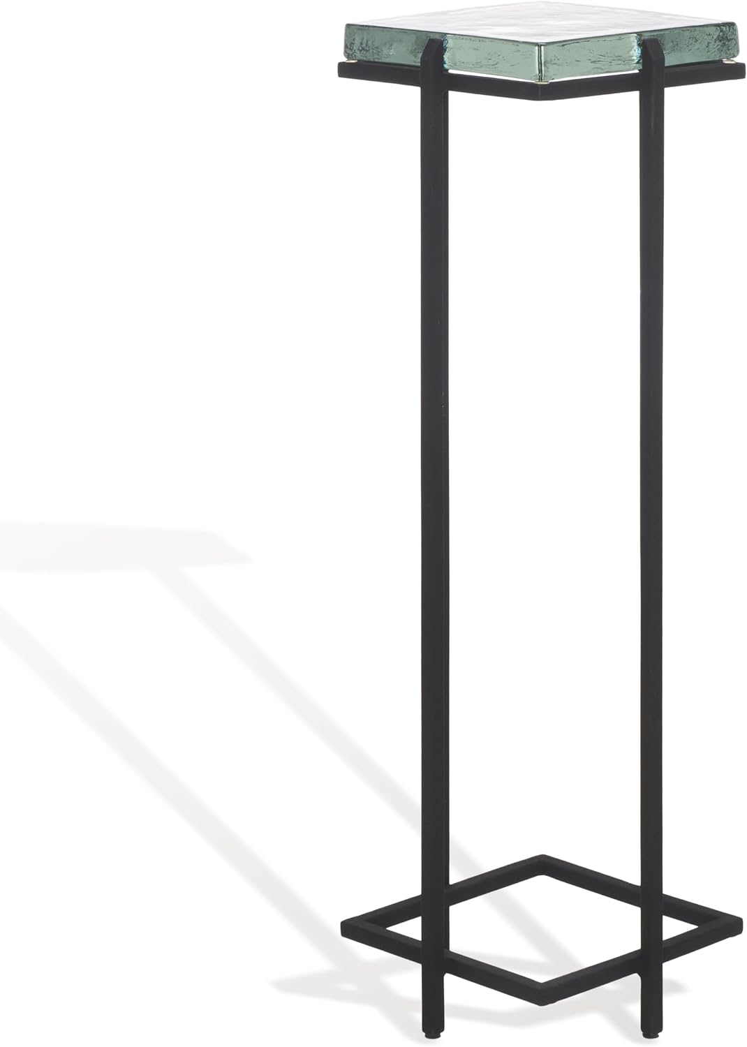 SAFAVIEH Couture Collection Giabelle Black/Clear Cast Glass Drink Table (Fully Assembled)