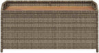 Outdoor Storage Bench with Waterproof Liner, 39.4-inch PE Rattan Garden Seat with Acacia Wood Accents, Patio Deck Box for Cushions and Gardening Supplies, Gray