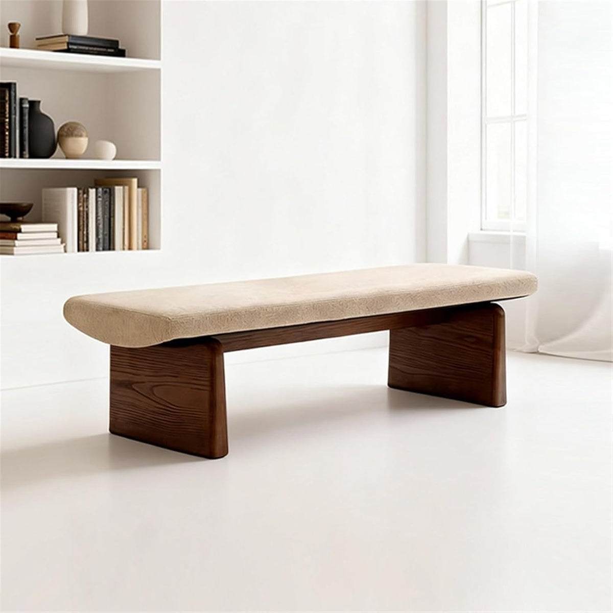 Modern Wooden Sofa Bedroom Bed end Bench Hotel Leisure Entryway(XL)