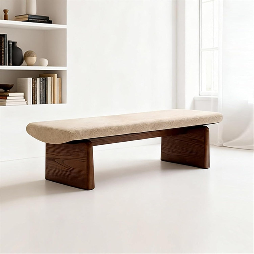 Modern Wooden Sofa Bedroom Bed end Bench Hotel Leisure Entryway(Small)