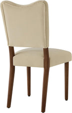 KISLOT Upholstered Dining Chairs Set of 4, Modern Velvet Kitchen Chairs with Solid Wood Legs, High Back Wooden Dining Room Chairs with Dark Walnut Color Legs for Farmhouse Kitchen Dining Room, Linen