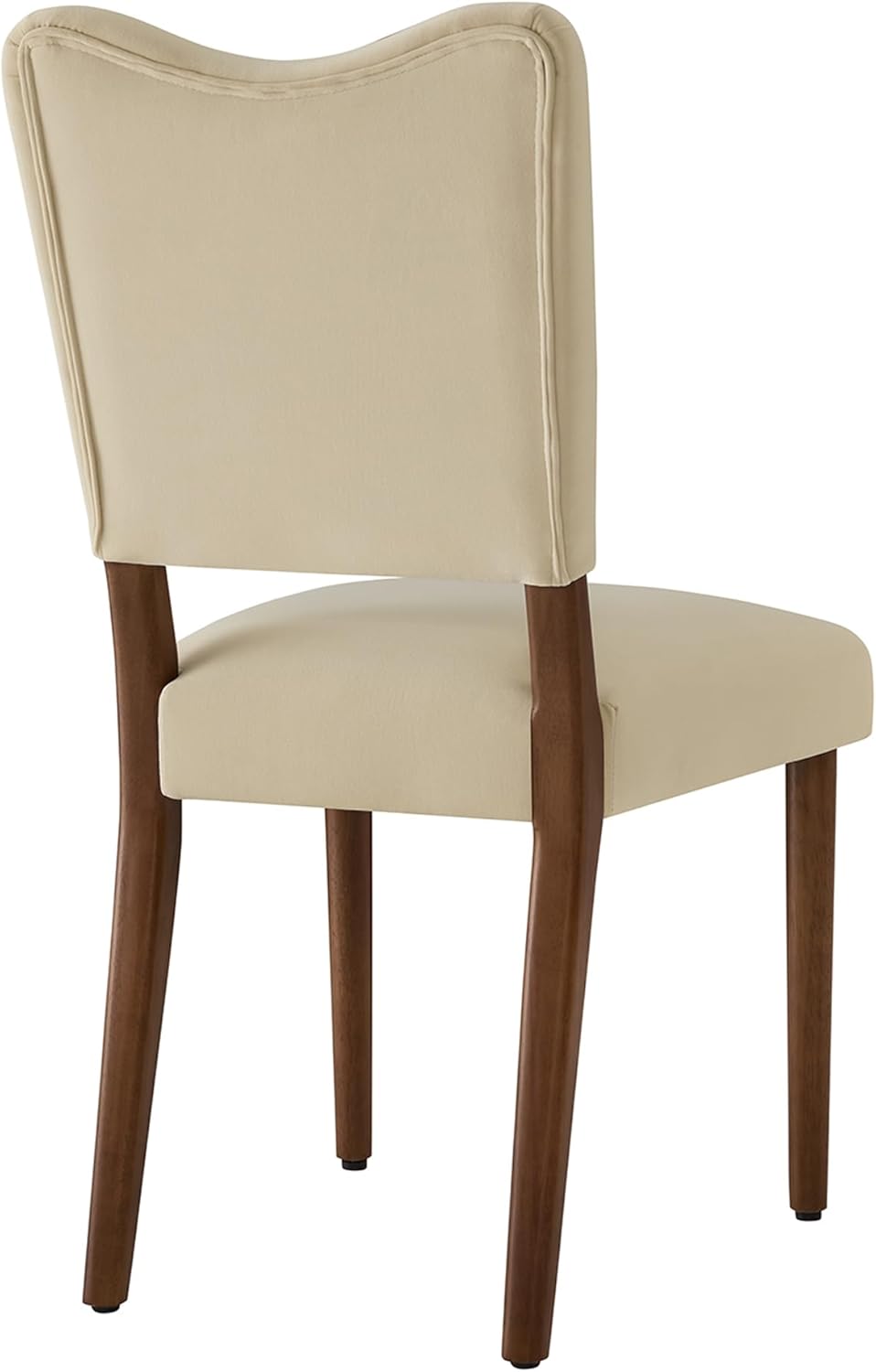KISLOT Upholstered Dining Chairs Set of 4, Modern Velvet Kitchen Chairs with Solid Wood Legs, High Back Wooden Dining Room Chairs with Dark Walnut Color Legs for Farmhouse Kitchen Dining Room, Linen
